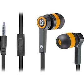 ყურსასმენი Headset for mobile devices Defender Pulse 420 black + orange, in-ear (with Microphone)