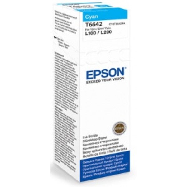 კარტრიჯი EPSON ORIGINAL (C13T66424A) I/C (c) L100 Cyan ink bottle 70ml ...