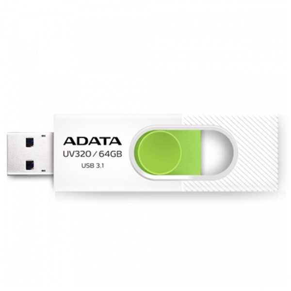 ADATA UV320 64 GB, USB 3.1, White/Green 213195 AUV32064GRWHGN A