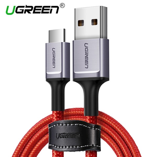 USB კაბელი UGREEN US292 (60184) USB 2.0 A to Type C Cable Nickel Plating Aluminum Braid 1m (Black)