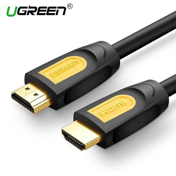 HDMI კაბელი UGREEN HD101 (10129) Round HDMI Cable 2m (Yellow/Black) 10129 HD101 Ugreen