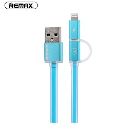 USB კაბელი REMAX 2 IN 1 Cable Aurora RC 020t blue