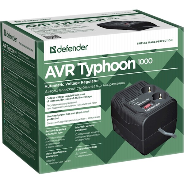 ძაბვის რეგულატორი Automatic Voltage Regulator Defender AVR Typhoon 1000 ...