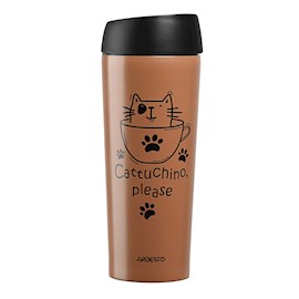 თერმოსი Ardesto Travel mug Coffee time Cat 450 ml