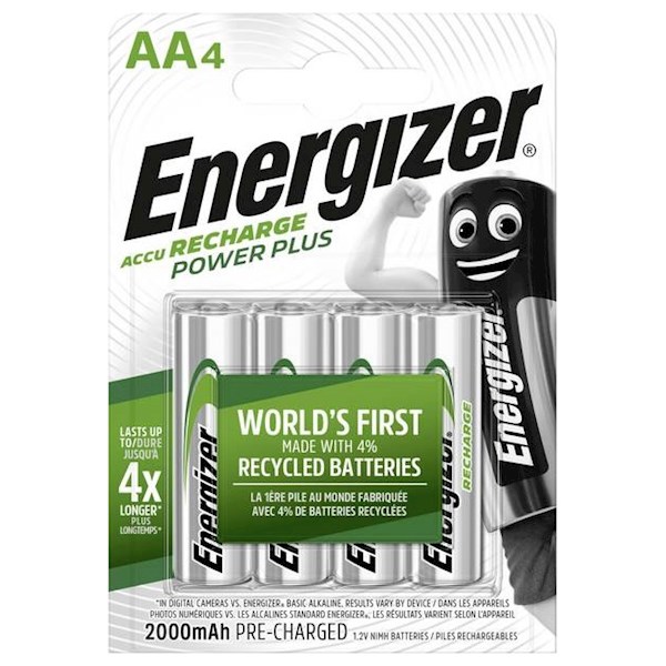 ელემენტი Energizer Power Plus NH15 AA 2000mAh აკუმულატორი, 4ც შეკვრა E300626700, 7012 ელემენტი Energizer Power Plus NH15 AA 2000mAh აკუმულატორი, 4ც შეკვრა E300626700, 7012