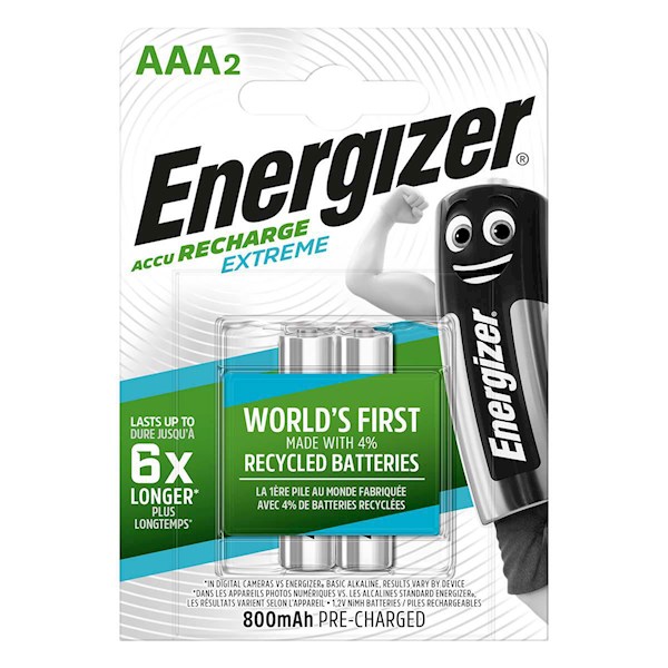 ელემენტი Energizer Extreme AAA 800mAh აკუმულატორი, 2ც შეკრა E300324500, 6862 ელემენტი Energizer Extreme AAA 800mAh აკუმულატორი, 2ც შეკრა E300324500, 6862
