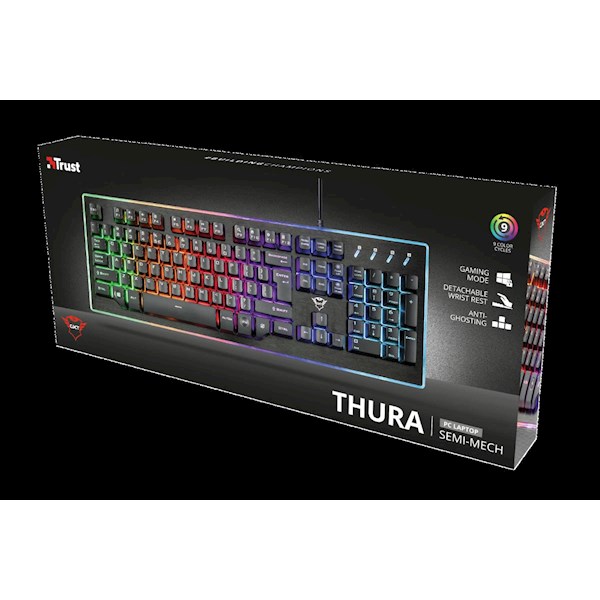 Trust GXT 860 Thura Semi-mechanical Keyboard, Black 