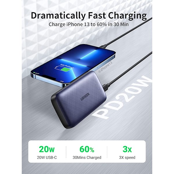 Ugreen PB178 10000mAh Mini Quick Charging Powerbank - Challenger