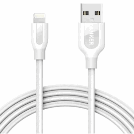 USB კაბელი Anker PowerLine A8123021 USB 2.0 to Lightning Cable, 3m, White