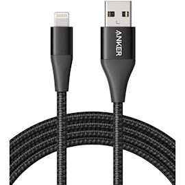 USB კაბელი Anker A8452H12 Powerline+ II With Lightning Connector, USB 2.0 to Micro USB Cable, 0.9m, Black