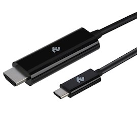 ვიდეო კაბელი 2E 2E-W17062Е Type-C to HDMI, 1.8m, Black
