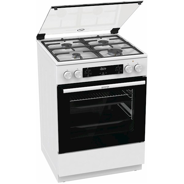 Gorenje GKS6C70XF Cucina da accosto cm. 60 - 4 fuochi gas + 1 forno  elettrico - inox